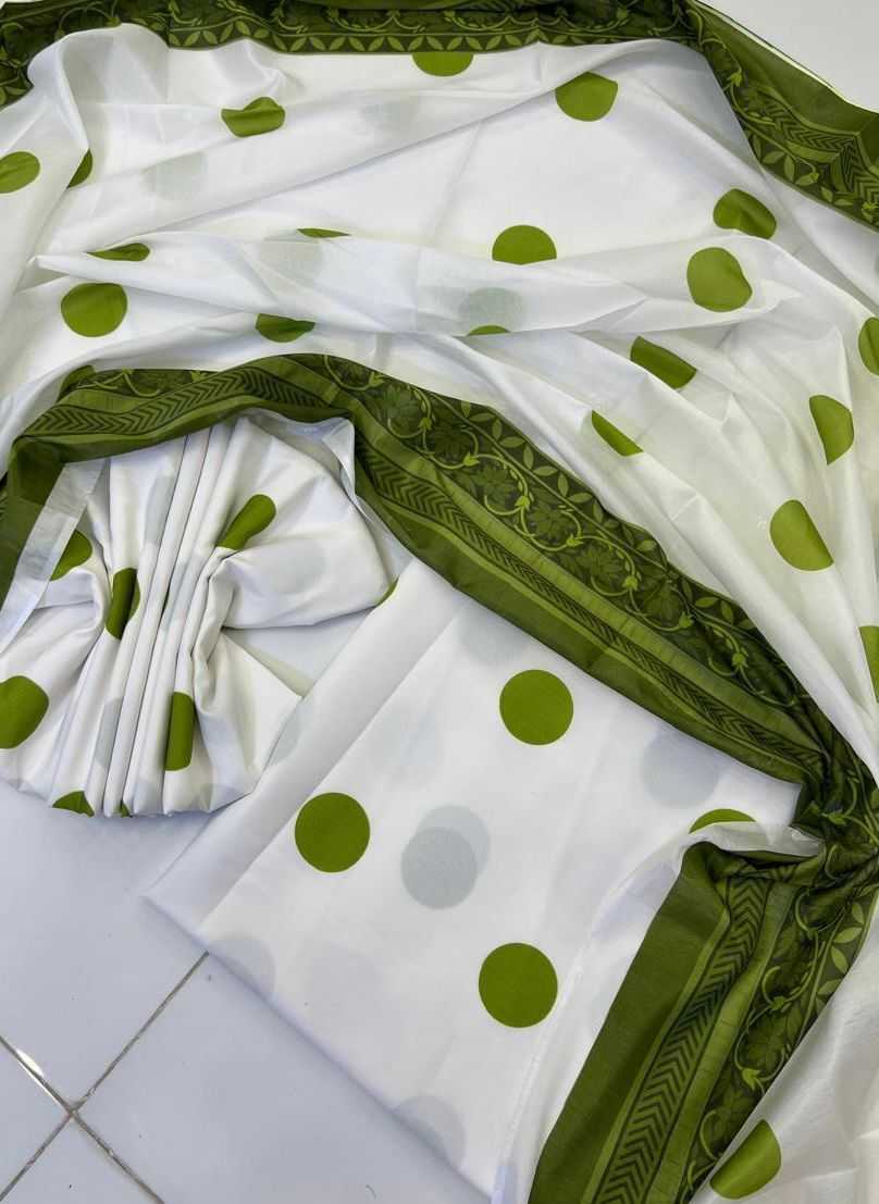 Digital Printed 3 Piece Swiss Lawn With Silk Dupatta  (unstitch)