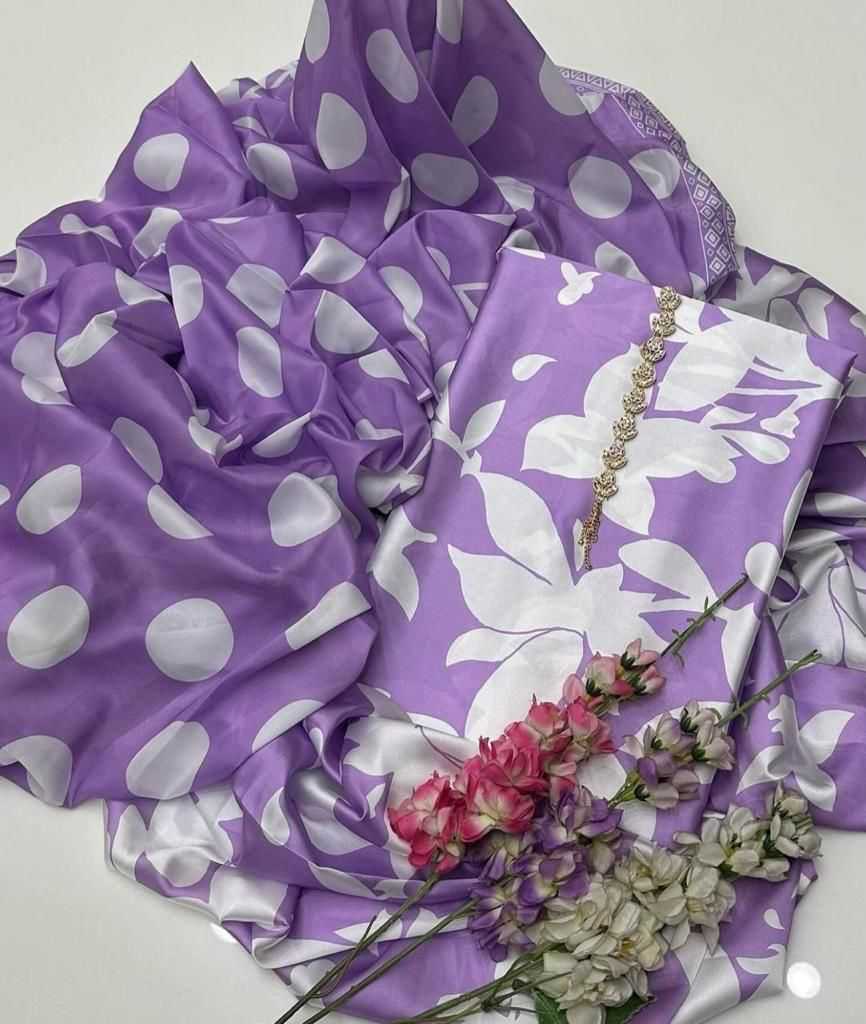 Digital Printed 3 Piece Swiss Cambric Cotton With Silk Dupatta (unstitch)