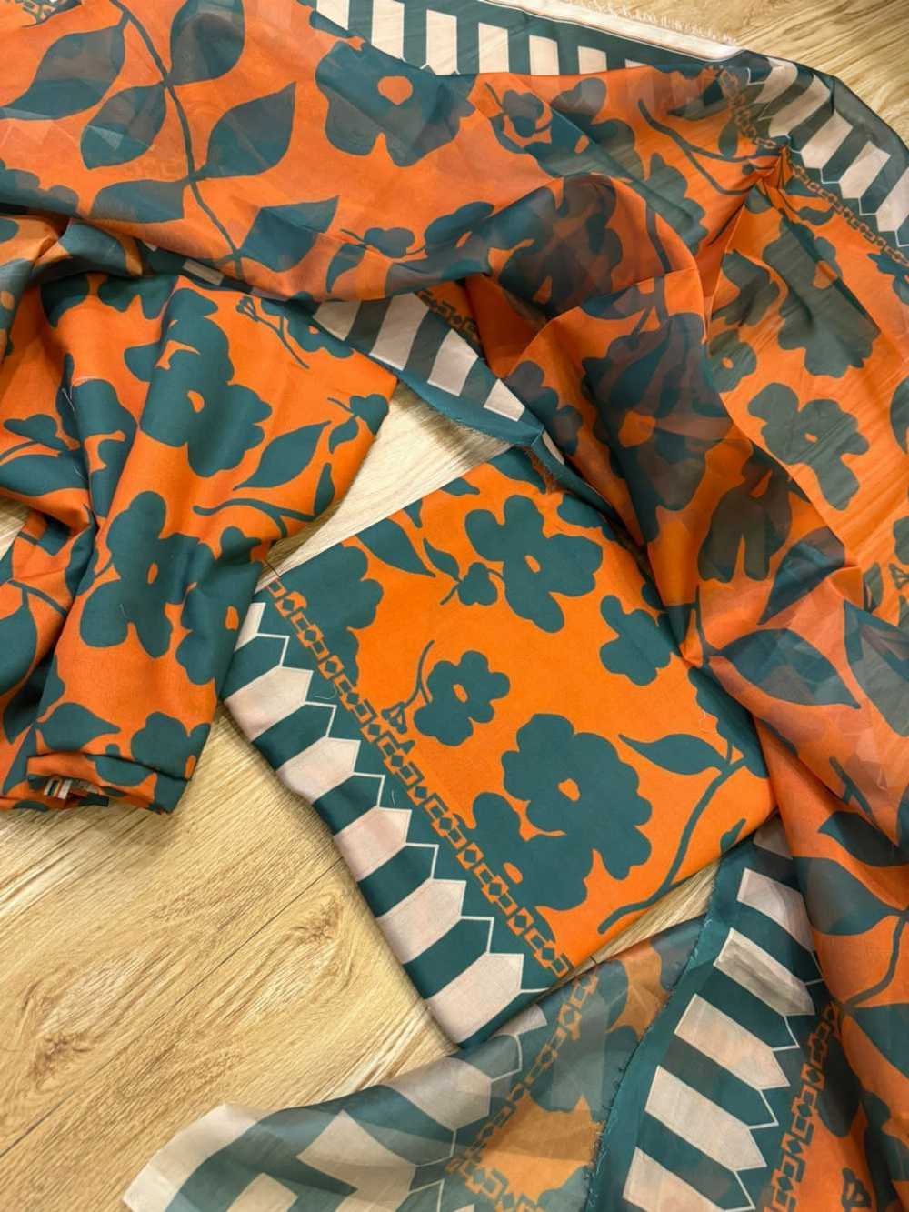 Digital Printed 3 Piece Swiss Cambric Cotton With Silk Dupatta  (unstitch)