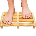 Traditional Wooden Roller Foot Massager Durable Natural Wood Design For Relaxation Stress Relief And Improved Blood Circulation