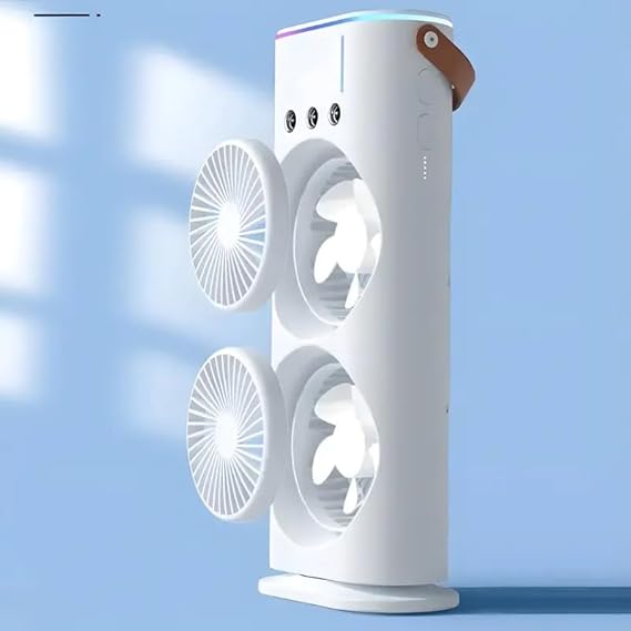 Mist Fan with LED Light & Humidifier| Portable USB Air Cooler for Home Office Travel