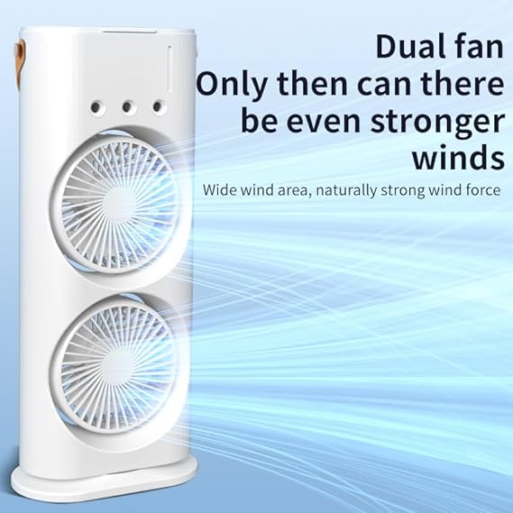 Mist Fan with LED Light & Humidifier| Portable USB Air Cooler for Home Office Travel