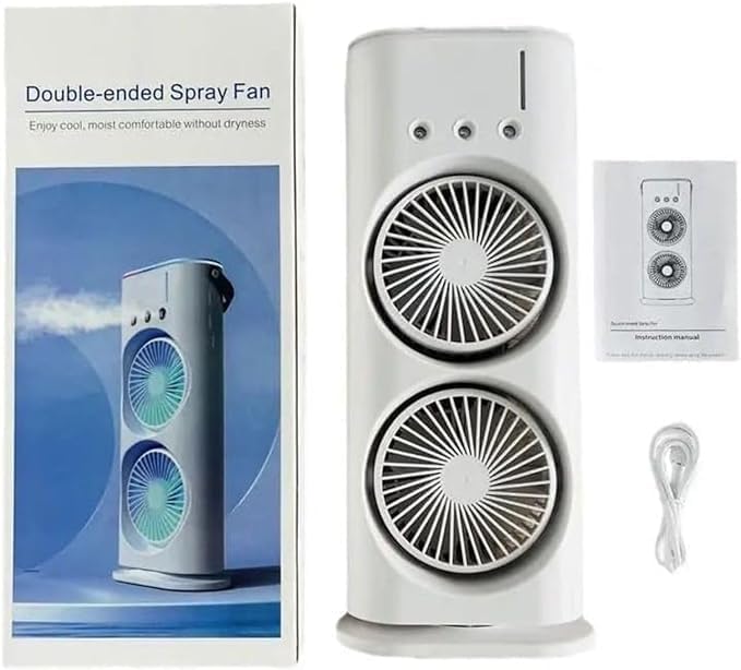 Mist Fan with LED Light & Humidifier| Portable USB Air Cooler for Home Office Travel