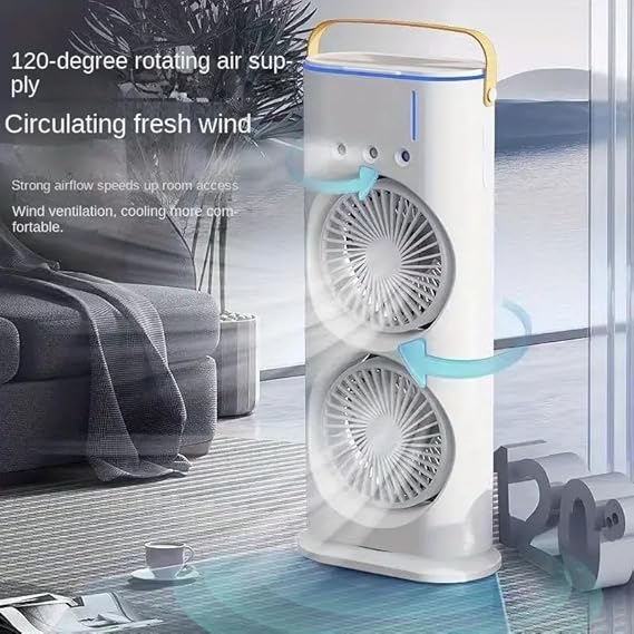 Mist Fan with LED Light & Humidifier| Portable USB Air Cooler for Home Office Travel